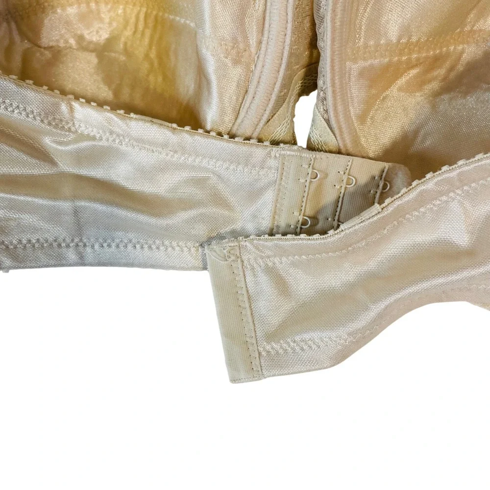 Rene‎ Rolfe Strapless Bra 44D Balconette Floral Lace Gold Detachable Straps